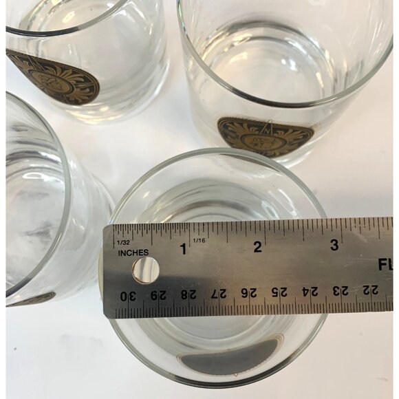 Set Of 3 Vintage Nautical Mid-Century Lowball Glasses Rocks Barware Compass - Picture 4 of 7